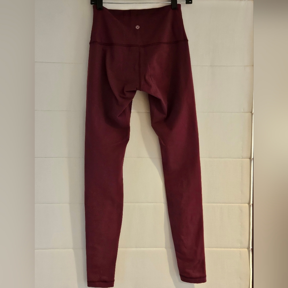 Lululemon Dark Red Leggings, Sz. 8 - Picture 2 of 7